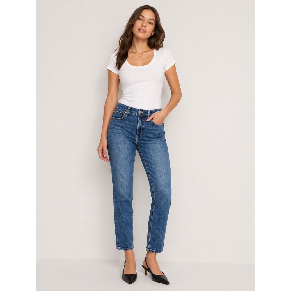 Gap Womens 8/29P Cigarette High Rise Slim Jeans Blue Petite Casual Classic Boho